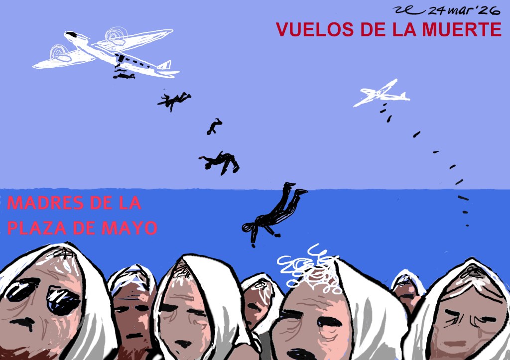 La vignetta ricorda la dittatura in Argentina instaurata da Jorge Rafael Videla